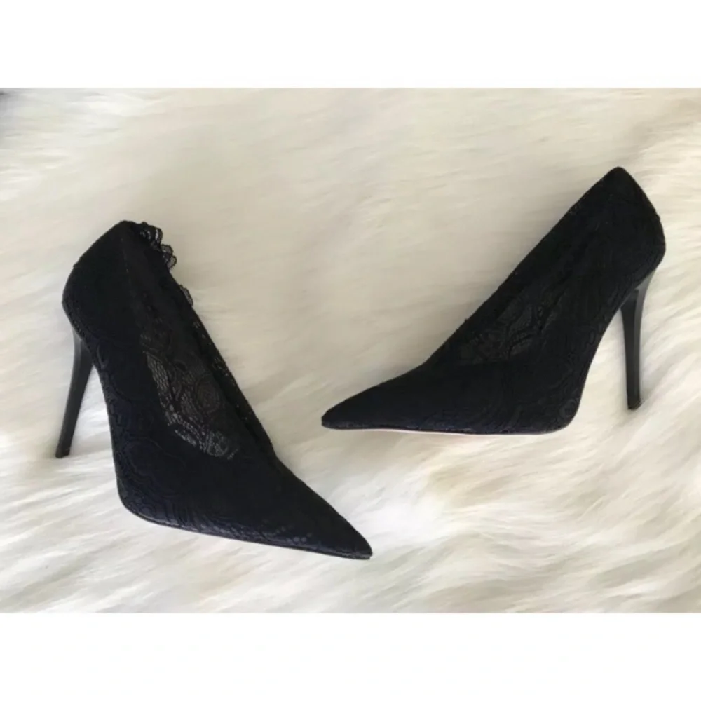 Zara Heels Black Lace Detail Size 6.5 NWT - Picture 8 of 8